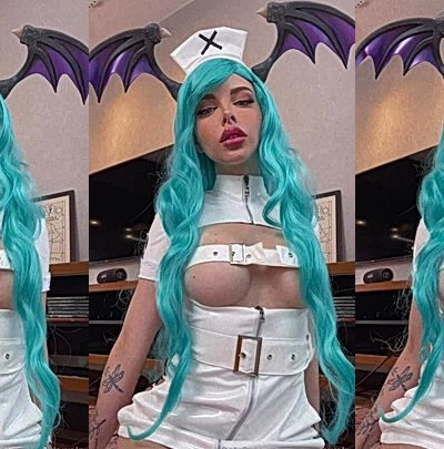 sexy brazilian babe Amanda Welp in devil cosplay