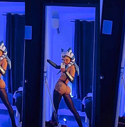 star wars cosplay girl Amanda Welp showing off her big booty