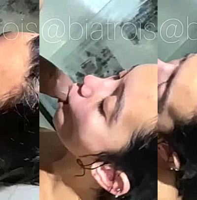 wet horny Brazilian girl Biatrois sucking a big cock in the shower video leaked