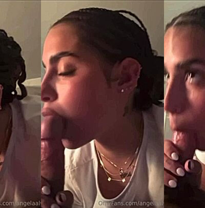 Angela Alvarez trying her best to deepthroat a big cock