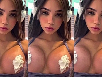 Brazilian onyfan model Giulia Rosa teasing her naked tits with whipped cream nipples video leaked