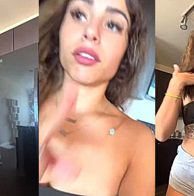 Angela Alvarez teasing her big booty in the kitchen