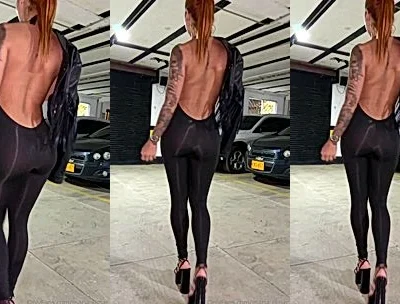 Maria Del Mar teasing in her sexy black bodysuit