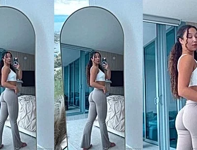 Puertoricanlexy teasing her hot body in the mirror