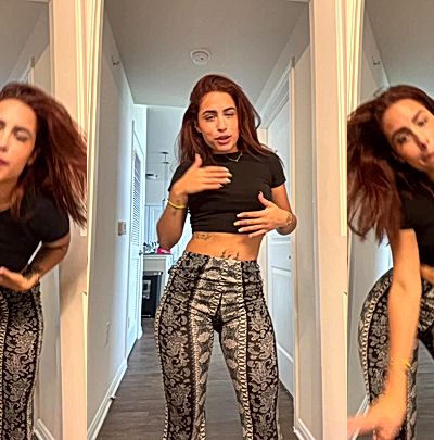 Angela Alvarez dancing in her sexy outfit