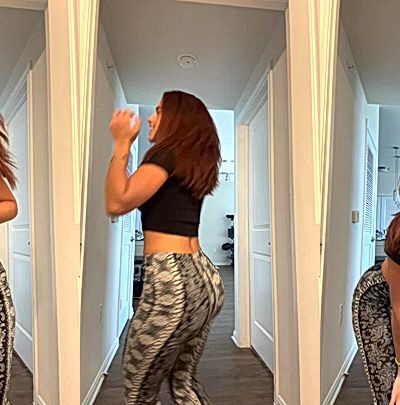 sexy Latina Angela Alvarez teasing in her tight outfit