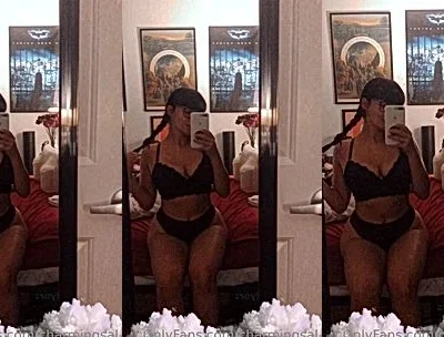 Salome Munoz teasing her hot body in her black lingerie