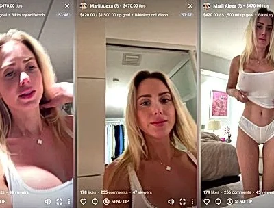 Mila Solana teasing her big tits in her see-through top