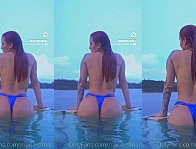 sexy babe Maria Del Mar teasing her hot body in the pools video leaked