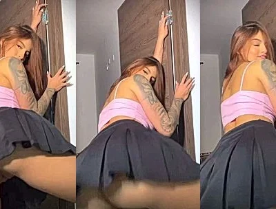 Maria Del Mar twerking her big ass in her short skirt