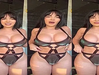 Salome Munoz teasing her hot body in her black striped lingerie