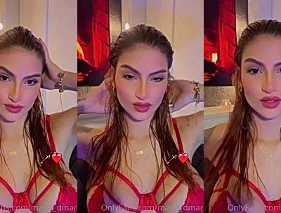 sexy Argentinian slut Maria Del Mar teasing her red lingerie video leaked
