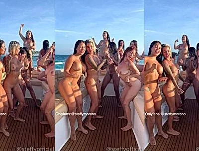 Steffy moreno group of naked whores dancing in a boat
