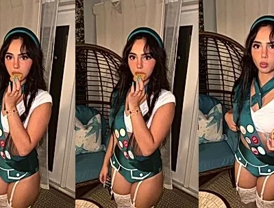 Latina girl scout layladeline teasing in her sexy outfit video leaked