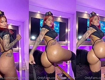 hot police woman Maria Del Mar masturbating and squirting