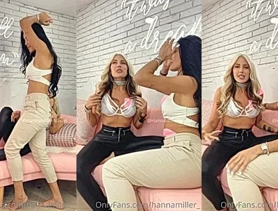 Hanna Miller two lesbian sluts naughty play on the couch