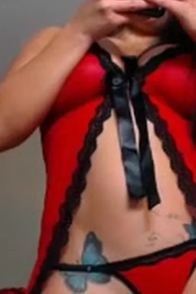 Steffy moreno teasing in her sexy red night gown