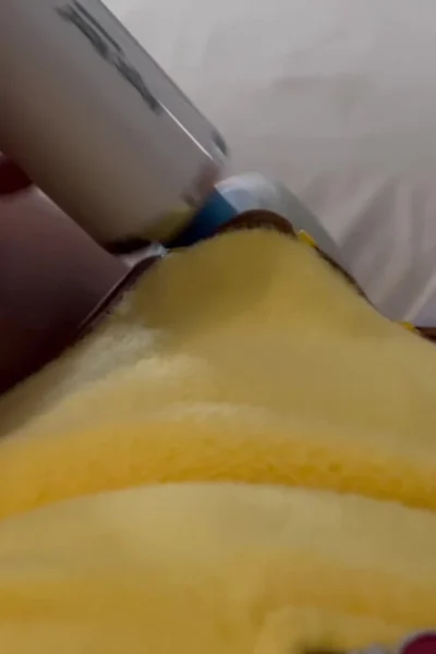 Britt Cuadra vibrator masturbation in her yellow shorts