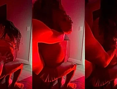 Britt Cuadra teasing her hot body in the red room