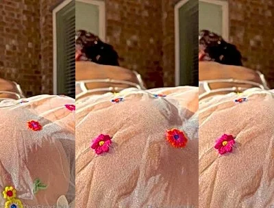 Thestartofus teasing her big ass and naked pussy in her see-through gown