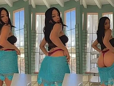 Neiima teasing her big booty in her red panties