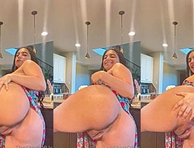 Thestartofus teasing her naked asshole and pussy in the kitchen