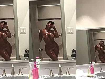 Chromazz teasing her wet naked body in the bathroom