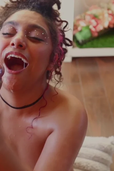 Thestartofus getting her whole face covered with facial cum