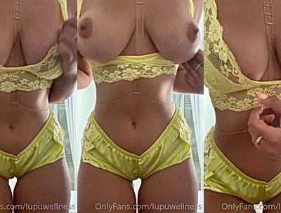 LupuWellness teasing her sexy pussy in yellow lingerie