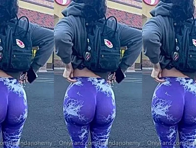 Belindanohemy teasing her big booty in tight leggings
