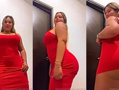 Dezii Gonzalez teasing her fit thicc body from her red dress