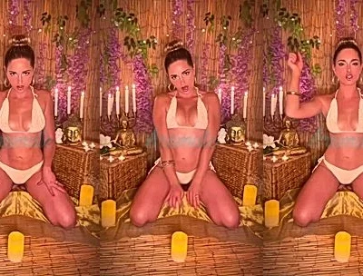 Nicole Block fingering masturbation wearing white bikini