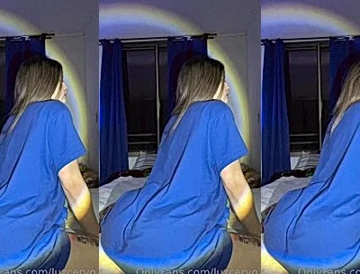 Luz Cervo twerking her big ass in her blue t-shirt