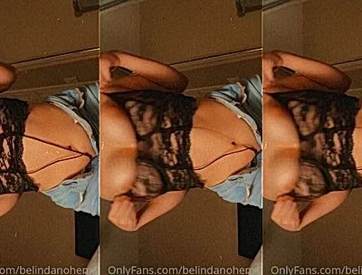 Belindanohemy teasing her sexy body in see-through lingerie