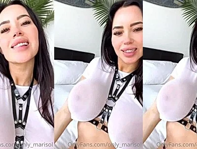 Marisol Yotta teasing her big tits in her leather strappy lingerie