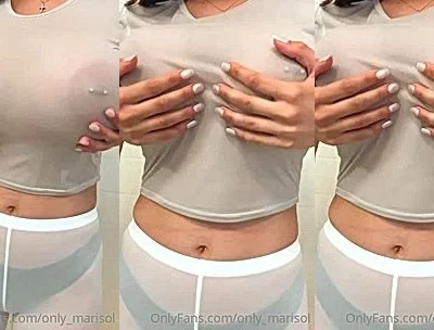 Marisol Yotta playing with her big tits in her see-through shirt