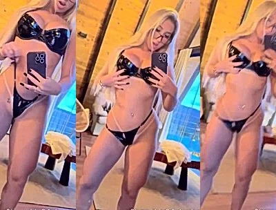 Isadora Vale teasing her sexy black lingerie