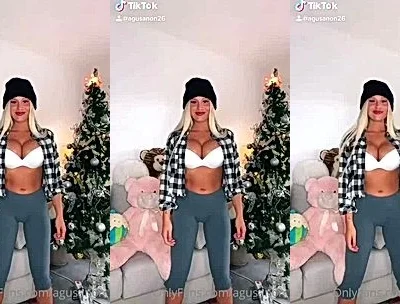 Agusanon teasing her sexy body by the christmas tree