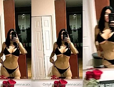 Kennacatx showing off her sexy black lingerie