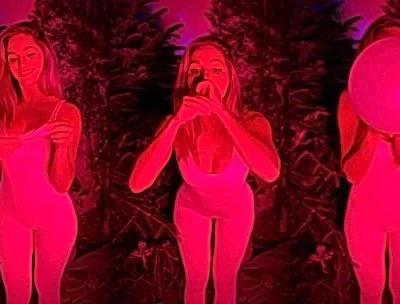 Nicole Block teasing her sexy body in the red room