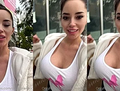 Marisol Yotta teasing her big tits in the streets