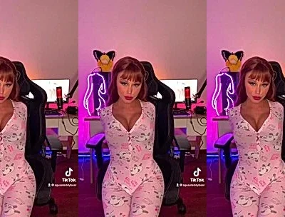 Agusanon teasing her tight pajamas on livestream