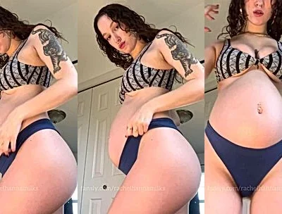 Rachel Hanna teasing her big pregnant belly bottom view