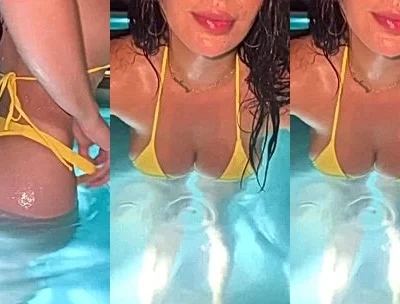 Belindanohemy midnight teasing her naked body in the pool