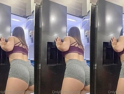 Eimigirl teasing her big ass while scavenging the fridge