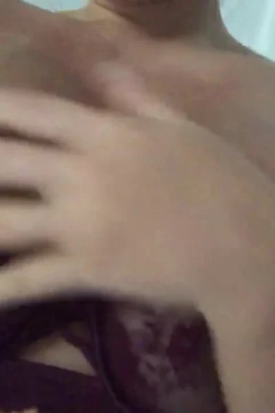 Genesis Mia Lopez teasing her naked big tits wearing red lingerie