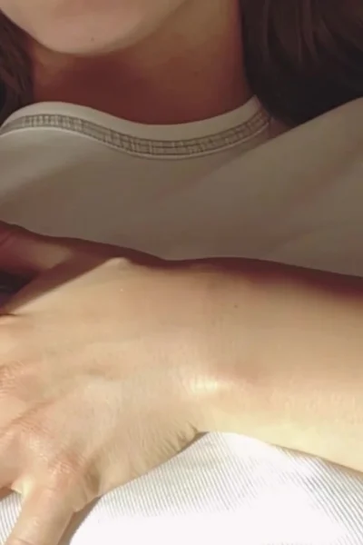 Eimigirl playing with big tits in her white see-through top