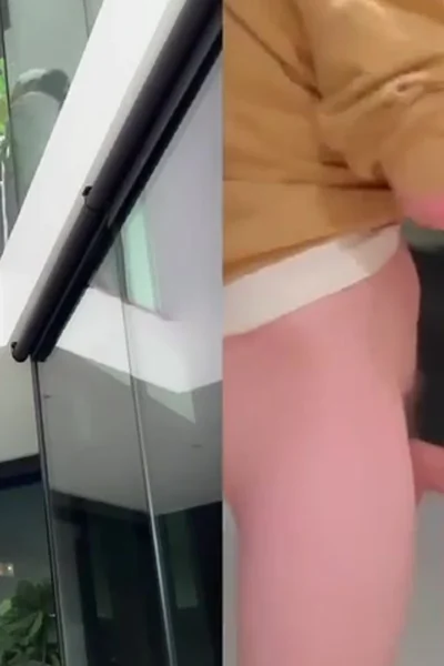 Katiana Kay fucking a big cock on the glass railing