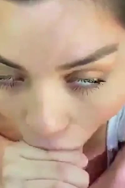 Katiana Kay double handed blowjob in the jungle