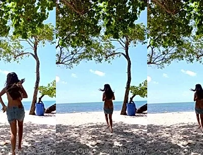 Danielley Ayalaa teasing her hot naked body by the beach